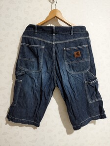 Carhartt　カーハート　デニムズボン　JEANS　ハーフパンツ　ボトムス　ズボン　パンツ　革パッチ　ペインターパンツ