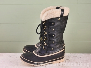 A180 レディース ソレル SOREL スノーブーツ 黒 ブラック 25.5cm 