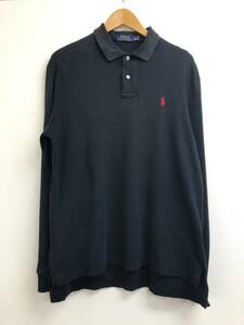 □POLO RALPH LAUREN 長袖Tシャツ L(180/100A) 黒 ポロラルフローレン メンズ ロゴ刺 綿100％ 複数落札同梱OK B240417-6