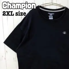 チャンピオン 2XL ワンポイントロゴ Tシャツ オーバーサイズ ネイビー 古着