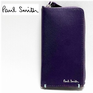 《Paul Smith ポールスミス》箱付新品 L字ファスナー式 レザーマルチケース ウォレット 男女兼用 プレゼントにも S0597