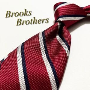 【極美品】Brooks Brothers ブルックスブラザーズ ネクタイ リバースストライプ柄 アメリカ製 メンズ スーツ ジャカード 米国製 高級