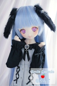 【smile capsule×姫りんご】 DDH-22 セミホワイト肌 カスタムヘッド（※難あり）＋姫りんごコラボウィッグ