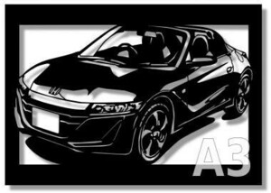 ホンダ(HONDA) S660の切り絵　【A3サイズ】[C3-116]