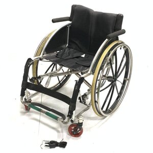 車椅子 介護用品 サイズ:W61cm/H75cm/D78cm(開いた状態) 付属品:カラビナ付きゴムバンド＊現状品