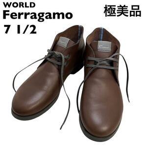 【極美品】ワールドフェラガモ ショートブーツ　革靴　Ferragamo