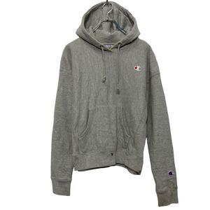 champion プリント スウェット パーカー チャンピオン S グレー キッズ リバースウィーブ 古着卸 アメリカ仕入 a610-5077