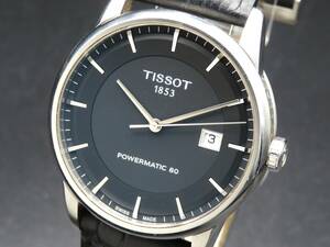 1円～! 稼動品★正規品 TISSOT ティソ T086407 Tクラシック パワーマチック80 裏スケ 自動巻き デイト 純正ブレス メンズ腕時計 SSCLG502