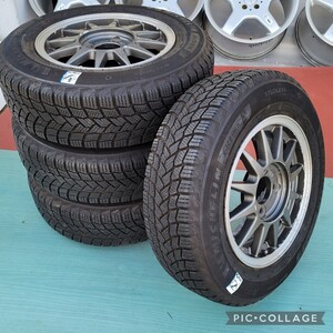 希少HARTGEハルトゲ 14インチ6J+38(手測)pcd114.3スタッドレスタイヤ付き4本セットMICHELIN X-ICE SNOW　185/70R14 送料無料 バリ溝 年式21