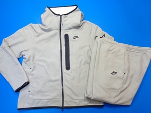 14545■美品 NIKE TECH FLEECE XXL テックフリース 上下セット 裏起毛 スウェット スエット フリース セットアップ グレー 黒 2XL 