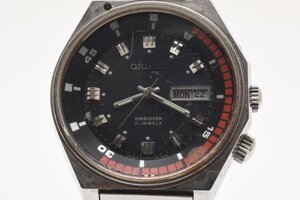 稼働品 オリエント キングダイバー デイデイト ラウンド シルバー Y469135-4A 自動巻き メンズ 腕時計 ORIENT