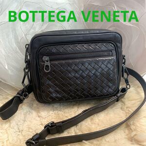 ☆美品☆BOTTEGA VENETA イントレチャート ミニショルダーバッグ 茶