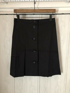 ◆mon,gorilla/黒のフロントボタン式Aラインスカート/新品タグ付き/M◆