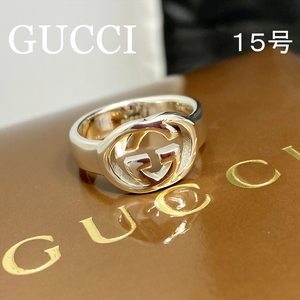 新品仕上 グッチ GUCCI ダブル Ｇロゴ ブリット リング 指輪 シルバー 925 15号