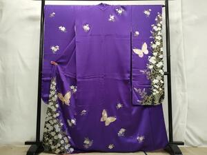 平和屋着物■豪華振袖　花蝶文　金銀彩　正絹　逸品　CAAK8885th