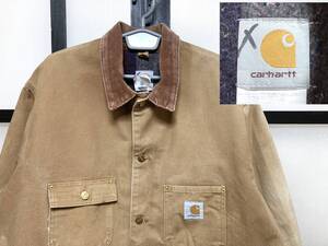 90s カーハート 裏地 ブランケット ブラウンダック カバーオール ビッグサイズ USA製 / 90年代 CARHARTT ジャケット ワーク アメリカ製