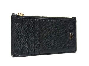 1円 ■美品■ CELINE セリーヌ レザー フラグメントケース コインケース 小銭入れ カードケース カード入れ ブラック系 FI4296