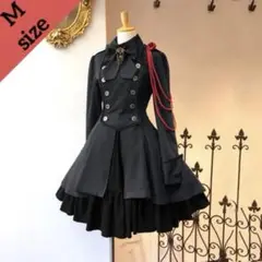 ゴスロリ コスプレ衣装 黒 ダブルブレスト