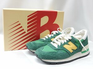 27.5cm ニューバランス NEW BALANCE スニーカー M990GG1 ローカット USA製 緑 グリーン/イエロー メンズ アメリカ