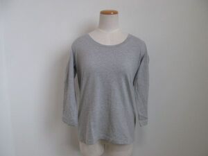 (55725)UNITED ARROWS　ユナイテッドアローズ　コットン100%　USA製　7分袖　ロンT　Tシャツ　カットソー　グレー系　USED