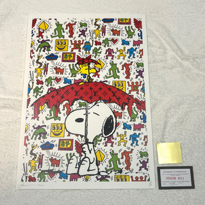 世界限定100枚 DEATH NYC スヌーピー SNOOPY ヴィトン LOUISVUITTON キースヘリング ポップアート アートポスター 現代アート KAWS Banksy