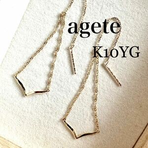 agete◆K10YG*スイングピアス*アガット