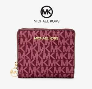 新品 MICHAEL KORS マイケルコース 財布 ミニウォレット シグネチャー ロゴ チェリー ジップアラウンド 新品未使用 レディース