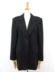 美品【マックスマーラ Max Mara】カシミア混 肉厚 シングル2ボタン ジャケット (レディース) size42 ブラック イタリア製 □17LJ1231□