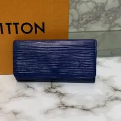 美品 LOUIS VUITTON ルイヴィトン キーケース ブルー 青 4連