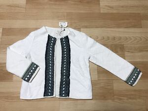 ★新品★ZARA Girls ザラ ガールズ ビジューとフリンジが可愛いジャケット 7/8 128 (120～130）★