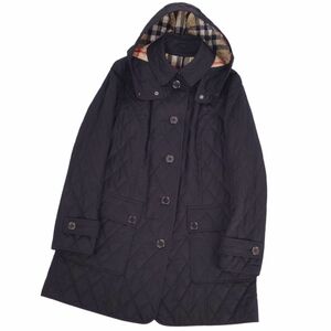 美品 バーバリー ロンドン BURBERRY LONDON コート 2way キルティング フード フーディー 中綿 アウター レディース 44 cf03db-rm11f09456