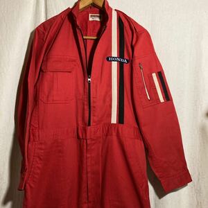 ツナギ DREAM.CUT RISE.CO HONDAワッペン付　昭和レトロ　日本製　Lサイズ　古着　作業服　バイク　オートバイ