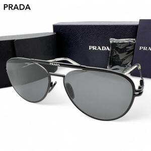 3015 PRADA プラダ サングラス ロゴ SPR54Z シルバー ティアドロップ ダブルブリッジ メンズ レディース