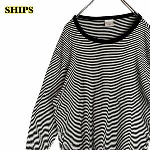 【AY1726】 SHIPS シップス　長袖Tシャツ　カットソー　ボーダー　Lサイズ