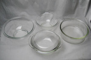 パイレックス PYREX ガラス製 ボウル ボール グラタン皿 4サイズ 4点 IWAKI GLASS 食器 鉢 深皿 菓子器 オーブン対応 強化ガラス 耐熱