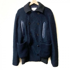 サカイ Sacai サイズ2 M 15-00877M - ダークネイビー×ダークグレー レディース 長袖/ニット/冬 コート