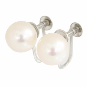 パール イヤリング 8mm Pt850 中古 ジュエリー アクセサリー 宝石 真珠 6月誕生石 レディース Pearl