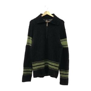 【中古】VERSACE ハーフジップニット M ブラック ヴェルサーチェ[240010434485]