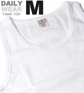 AVIREX アヴィレックス RIB TANK TOP ホワイト Mサイズ / DAILY リブ タンクトップ / デイリーウェア 新品 アビレックス 白