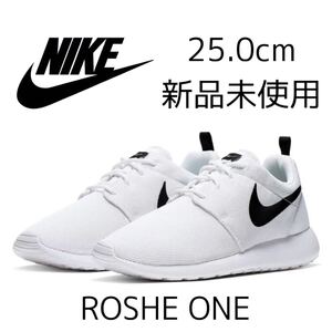 25.0cm 新品 NIKE ROSHE ONE スニーカー ローシワン ローシ ワン シューズ カジュアル ウォーキング レディース 白 ホワイト 黒 定番 人気