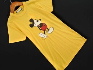 ネコポスOK 新品 jouetie ジュエティ Disney ディズニー ミッキー プリント Tシャツ sizeM/黄 ■◆ ☆ eec2 レディース