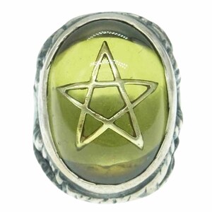 ALEX STREETER アレックスストリーター ANGEL HEART RING エンジェルハート リング グリーン シルバー系 11号【中古】