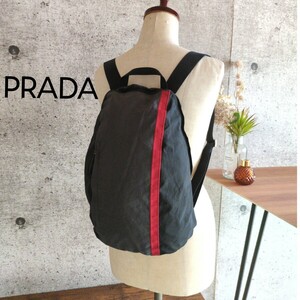 美品 PRADA SPORT プラタスポーツ ナイロン リュック 軽量 バックパック デイパック バッグ archive 90s 鞄 ブラック 黒 レディース メンズ