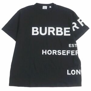 極美品□BURBERRY/バーバリー 8040694 ホースフェリー ロゴプリント コットン100％ 半袖Tシャツ/カットソー ブラック M 正規品 メンズ