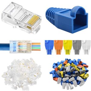 Xiatiaosann RJ45 LAN Cat6 コネクタ、イーサネット LANケーブル 8P8C UTP ネットワーク プラグ RJ45 ケーブル用、透明 RJ45 クリンプ