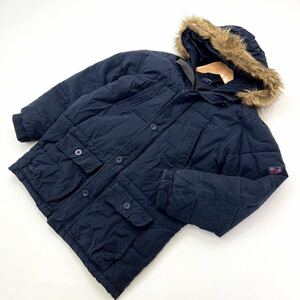 ギャップ ☆ GAP シンプルで渋め◎ 中綿 ジャケット ファーフード◎ ネイビー 160 メンズ キッズ 兼用 アウトドア アメカジ 街着◎■DF189