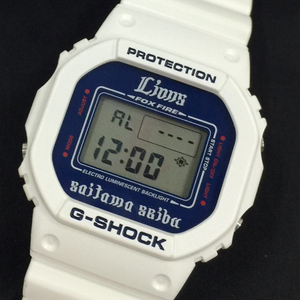カシオ Gショック ライオンズ コラボモデル クォーツ 腕時計 DW-5600NS ホワイト 稼働品 ファッション小物