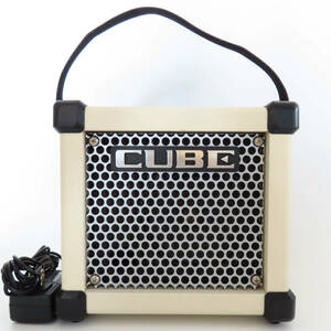 K10 通電確認済 Roland ローランド MICRO CUBE GX White ACアダプタ・ストラップ付 ギターアンプ マイクロキューブ ホワイト 現状品