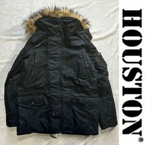 ★サンプル処分 HOUSTON BLACK Lサイズくらい ヒューストン N-3B ミリタリージャケット ライディングジャケット ナイロン A60514-8