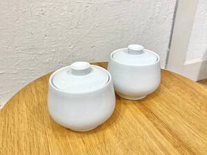 ■ドイツ Rosenthal ローゼンタール エポックシリーズ シュガーボウル 2点セット 白磁 高級磁器 洋食器 店舗什器 カフェ レストラン■